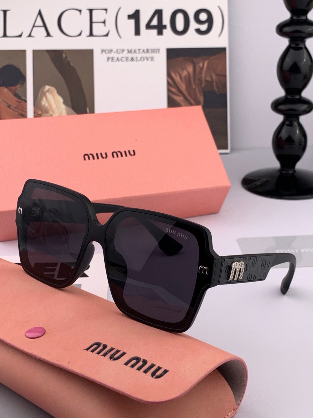 Gucci G5822 Polarized Oversized Pink Lens Sunglasses for Men & Women - detail image 5