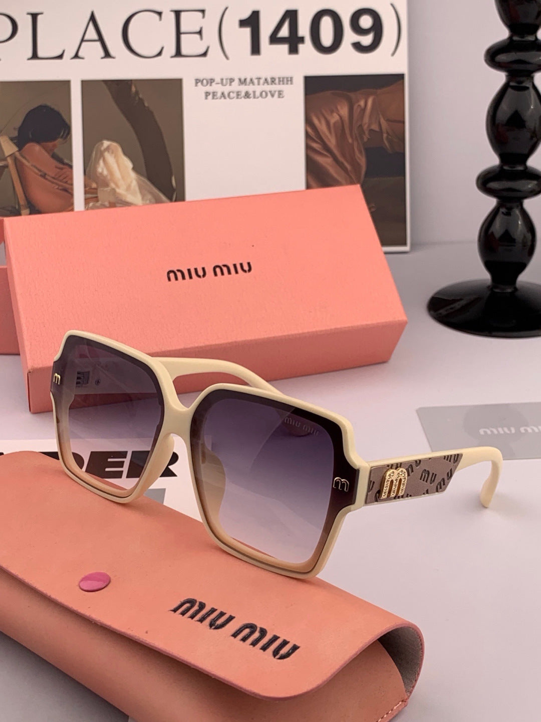 Gucci G5822 Polarized Oversized Pink Lens Sunglasses for Men & Women - detail image 6