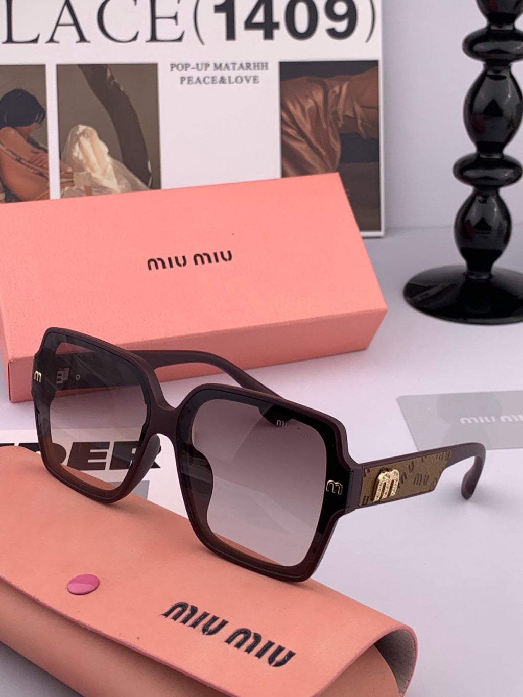 Gucci G5822 Polarized Oversized Pink Lens Sunglasses for Men & Women - detail image 4