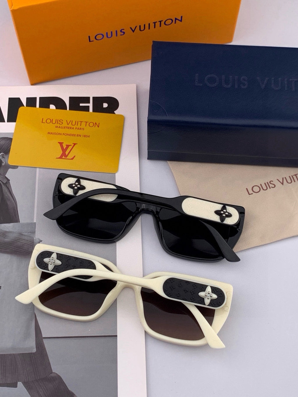 Louis Vuitton L6221 Square Black Lens Sunglasses for Men & Women - detail image 6