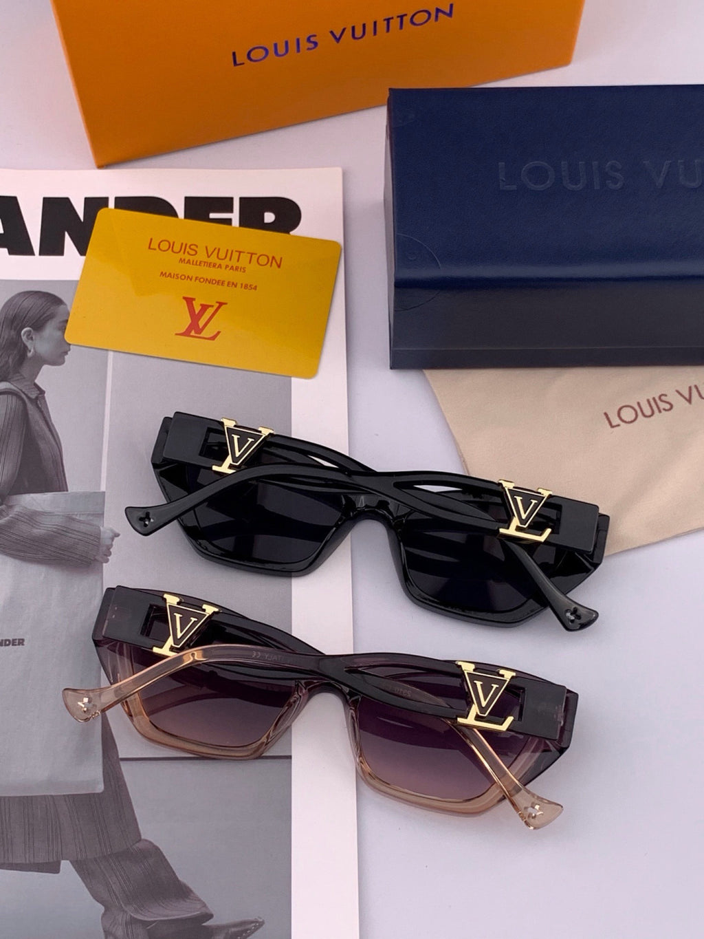 Louis Vuitton L4550 Square Black Lens Sunglasses for Men & Women - detail image 6