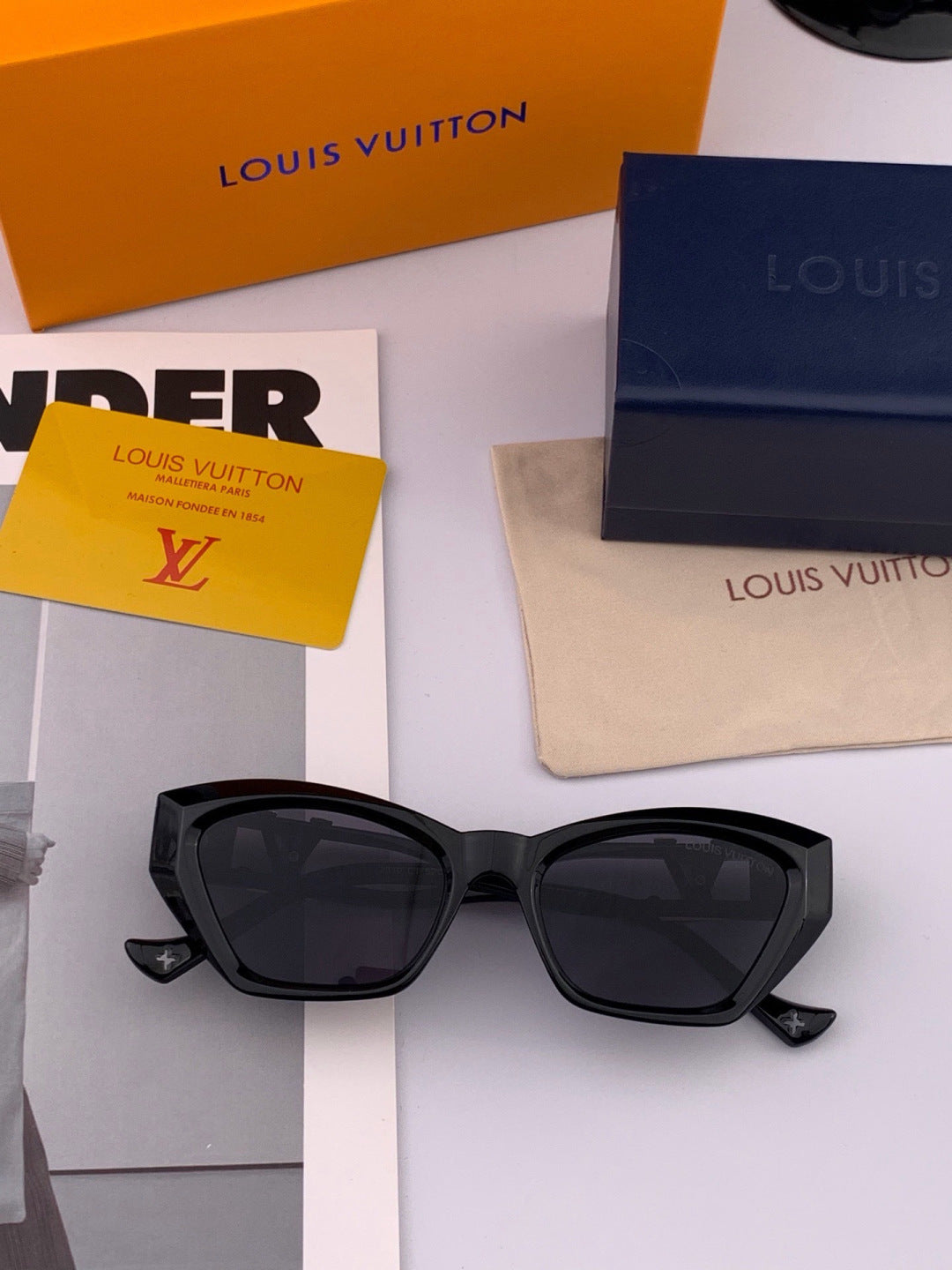 Louis Vuitton L4550 Square Black Lens Sunglasses for Men & Women