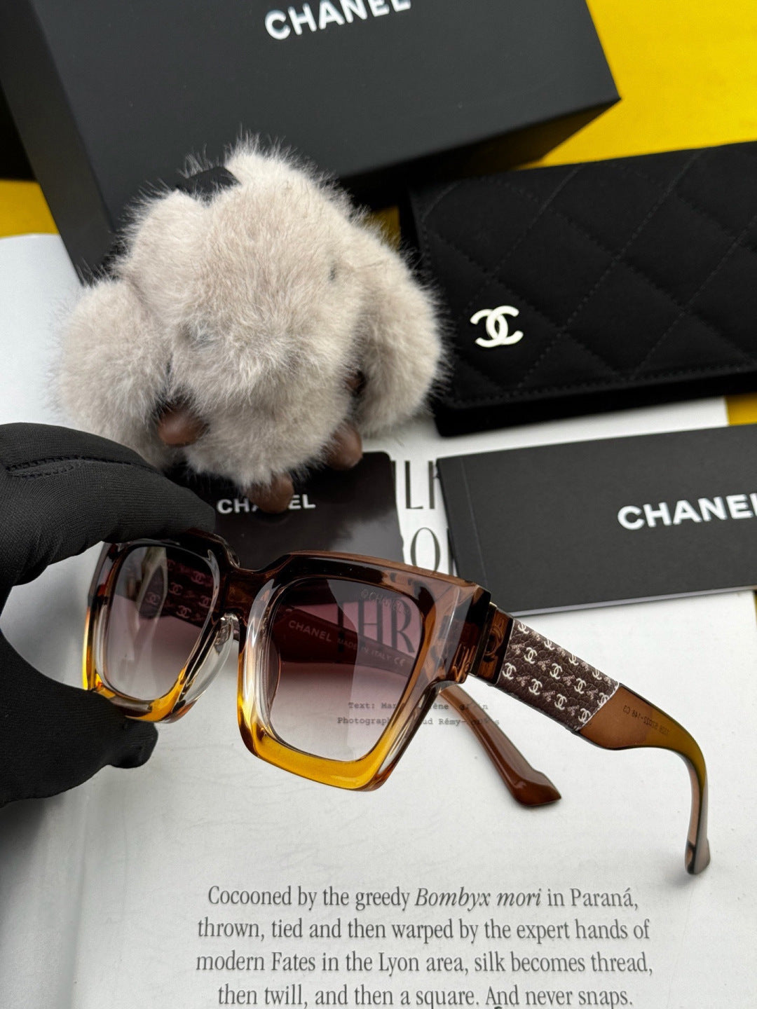 Chanel CH6132 Polarized Square Gold Lens Sunglasses for Men & Women