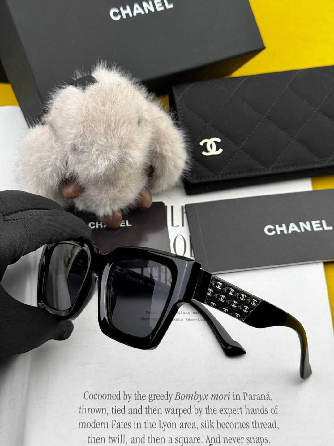 Chanel CH6132 Polarized Square Gold Lens Sunglasses for Men & Women - detail image 2