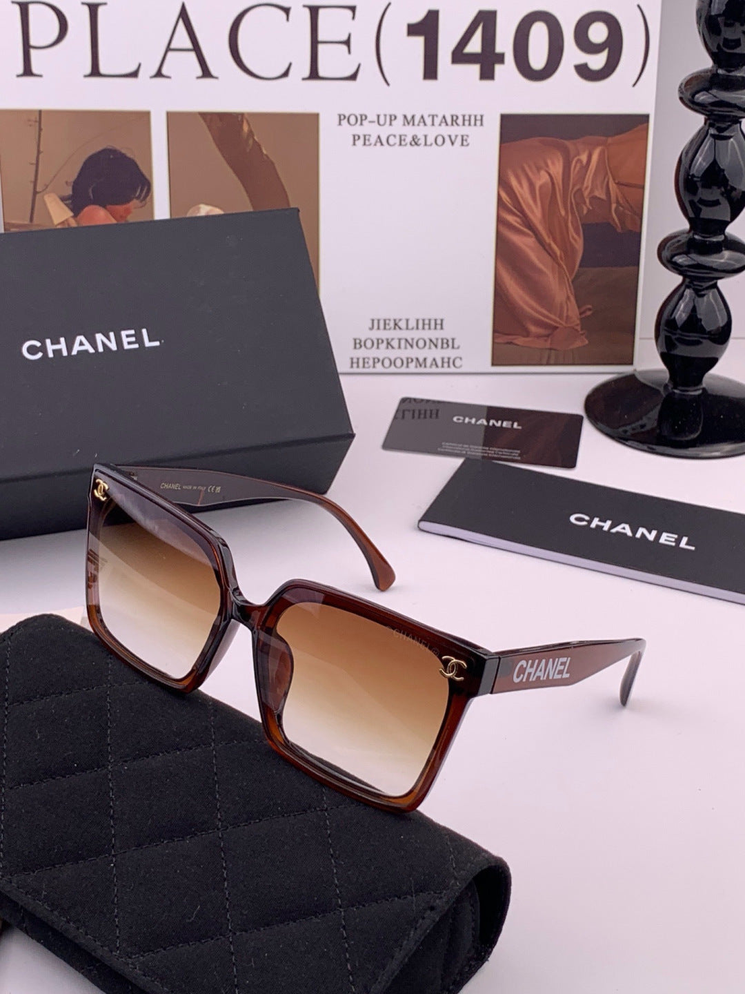 Chanel CH86901 Square Brown Lens Sunglasses for Men & Women - detail image 4