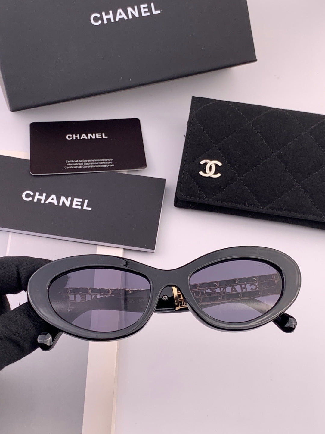Chanel CH300 Polarized Square Gold Lens Sunglasses for Men & Women - detail image 2