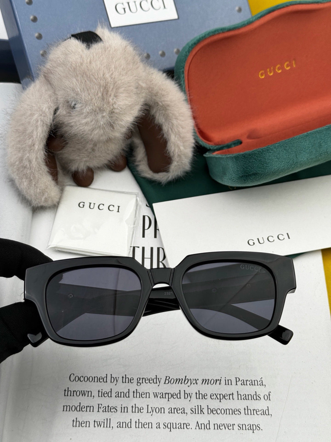 Gucci G1232 Square Black Lens Sunglasses for Men & Women