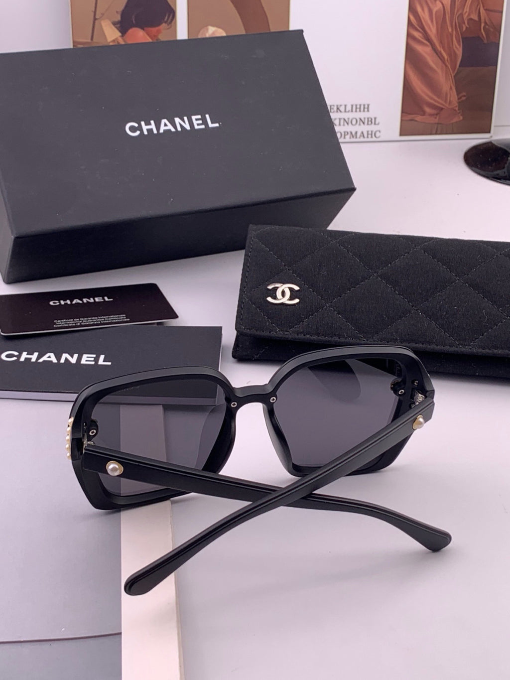 Chanel CH6994 Polarized Oversized Gold Lens Sunglasses for Men & Women - detail image 6
