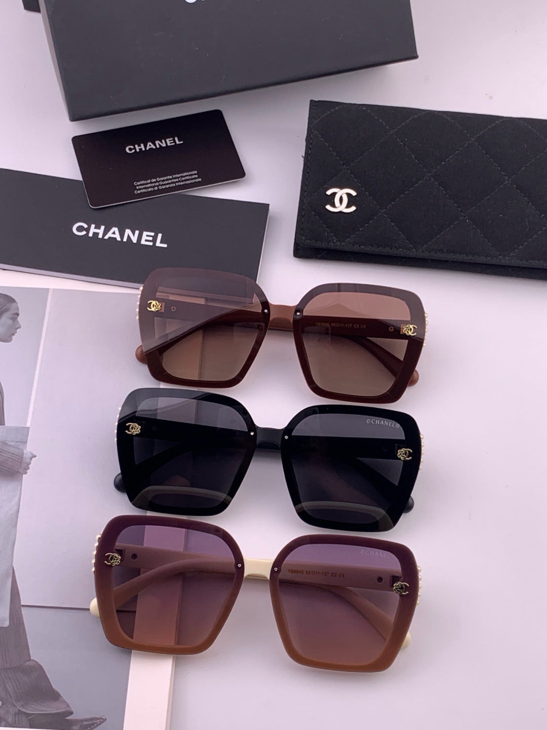Chanel CH6994 Polarized Oversized Gold Lens Sunglasses for Men & Women - detail image 7