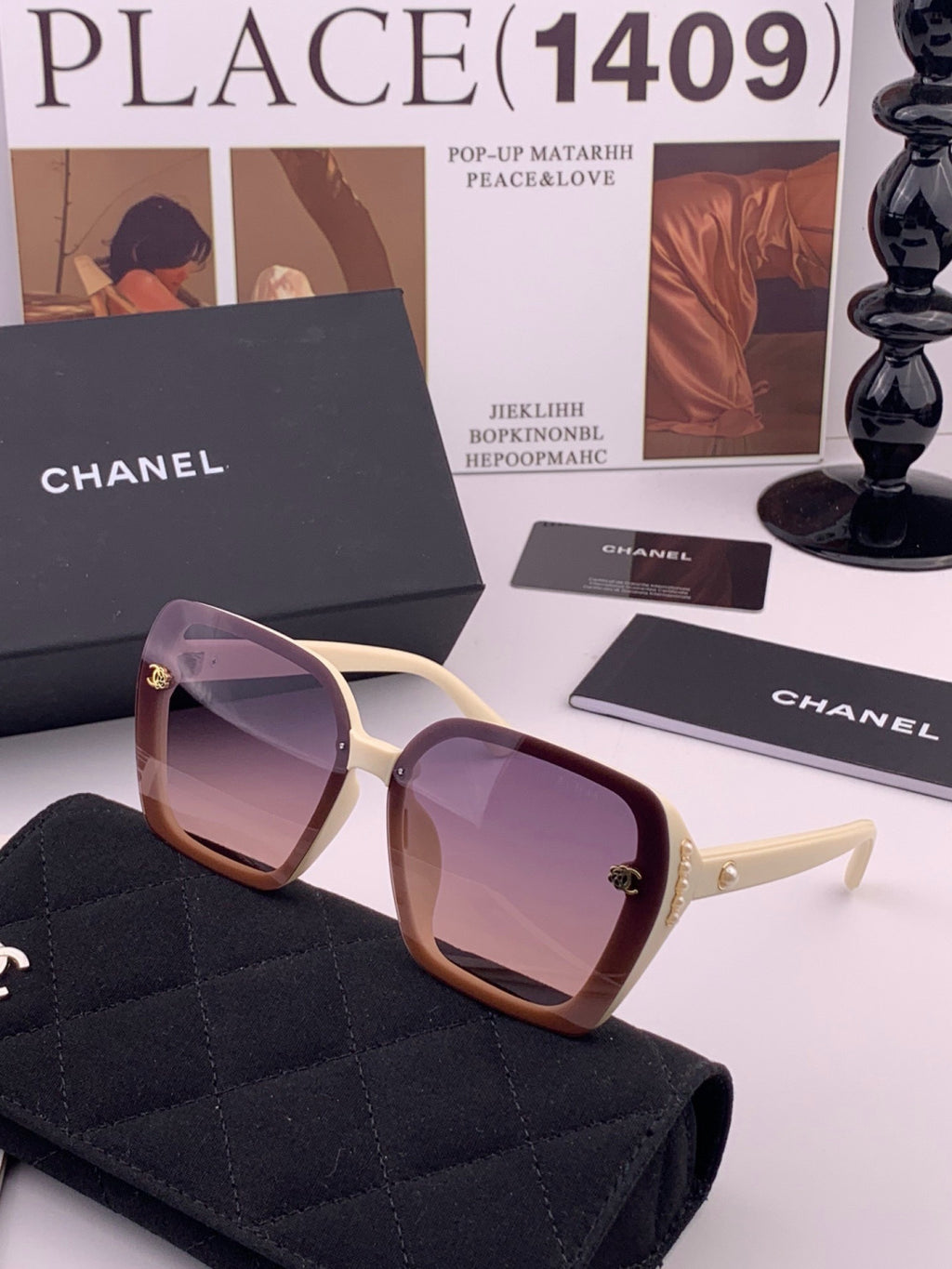 Chanel CH6994 Polarized Oversized Brown Lens Sunglasses for Men & Women - detail image 2