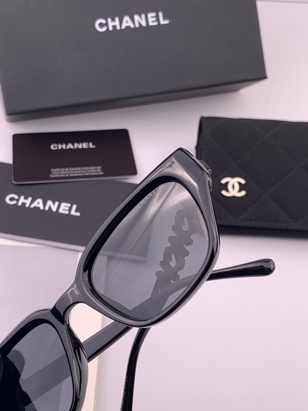 Chanel CH2994 Polarized Round Gold Lens Sunglasses for Women - detail image 5