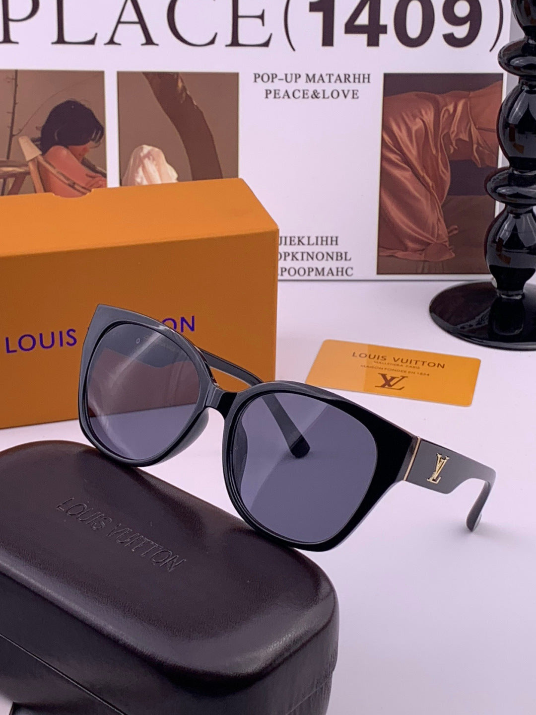Louis Vuitton L27001 Square Black Lens Sunglasses for Men & Women - 486111 - detail image 2