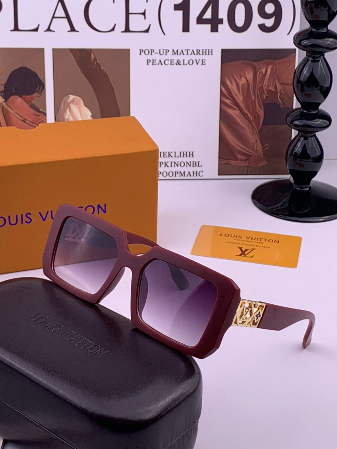 Louis Vuitton L77001 Square Brown Lens Sunglasses for Men & Women - 486115 - detail image 3