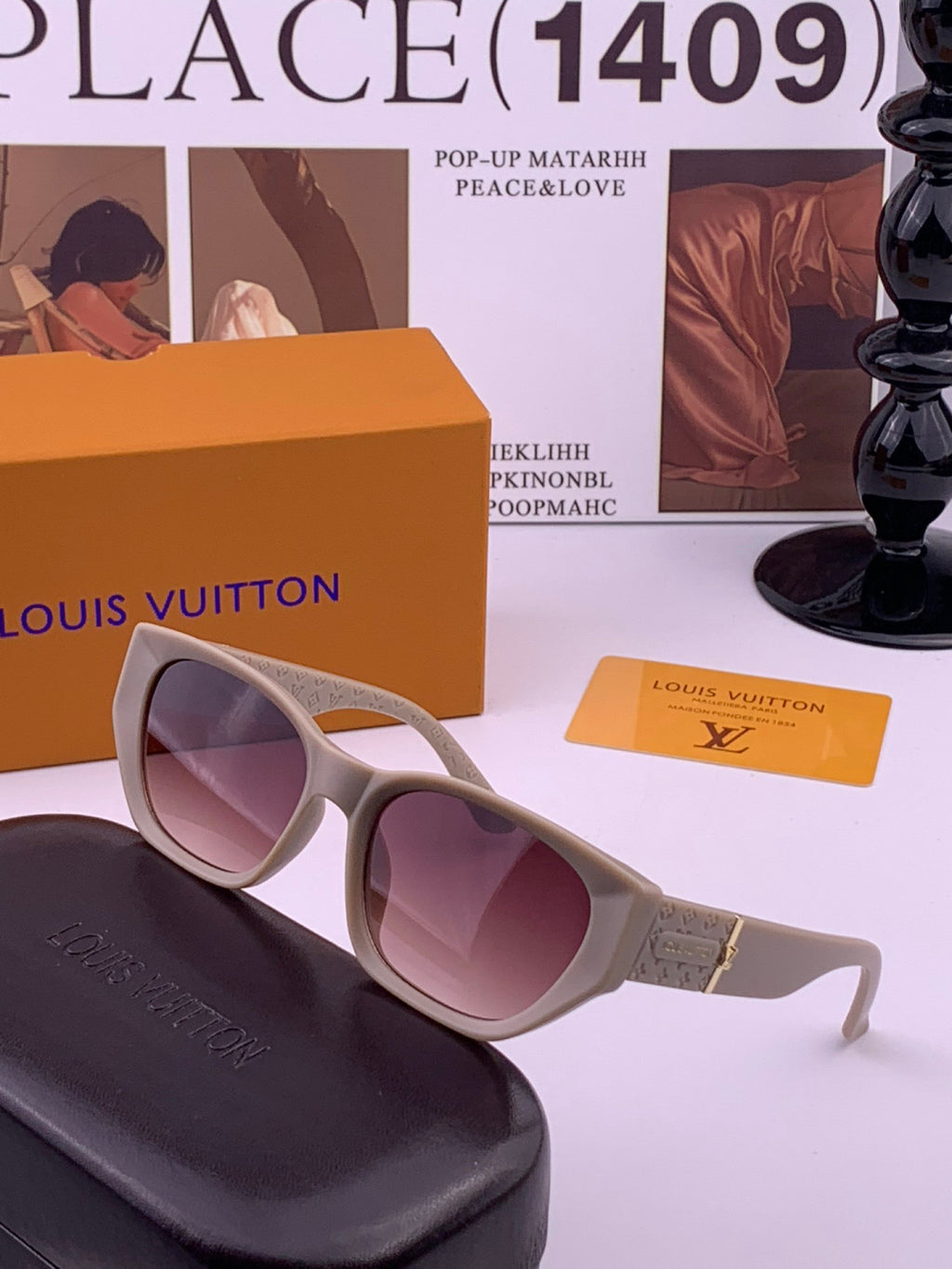 Louis Vuitton L17000 Square Black Lens Sunglasses for Men & Women - 486120 - detail image 2