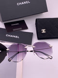 Chanel CH322 Lightweight Rimless Gold Lens Sunglasses for Women