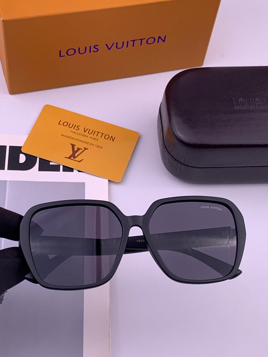 Louis Vuitton L3305 Square Black Lens Sunglasses for Men & Women