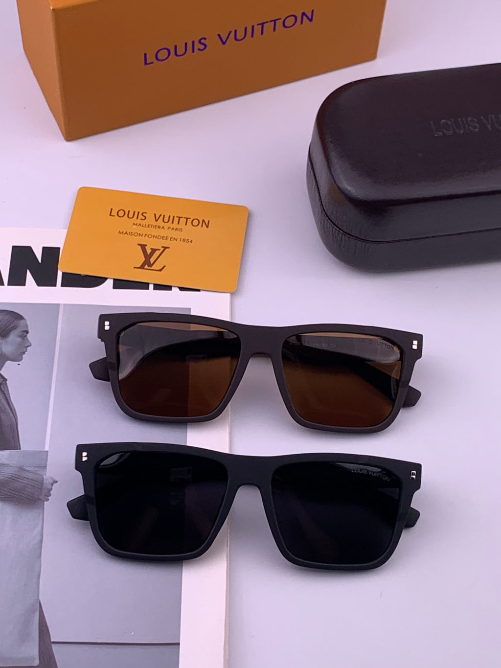 Louis Vuitton L8510 Square Brown Lens Sunglasses for Men & Women - detail image 7