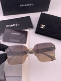 Chanel CH8851 Polarized Square Gold Lens Sunglasses for Women - 486698