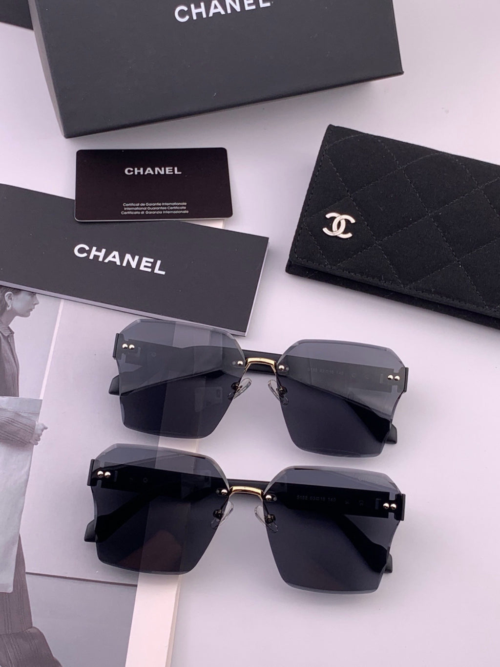 Chanel CH8851 Polarized Square Gold Lens Sunglasses for Women - detail image 7