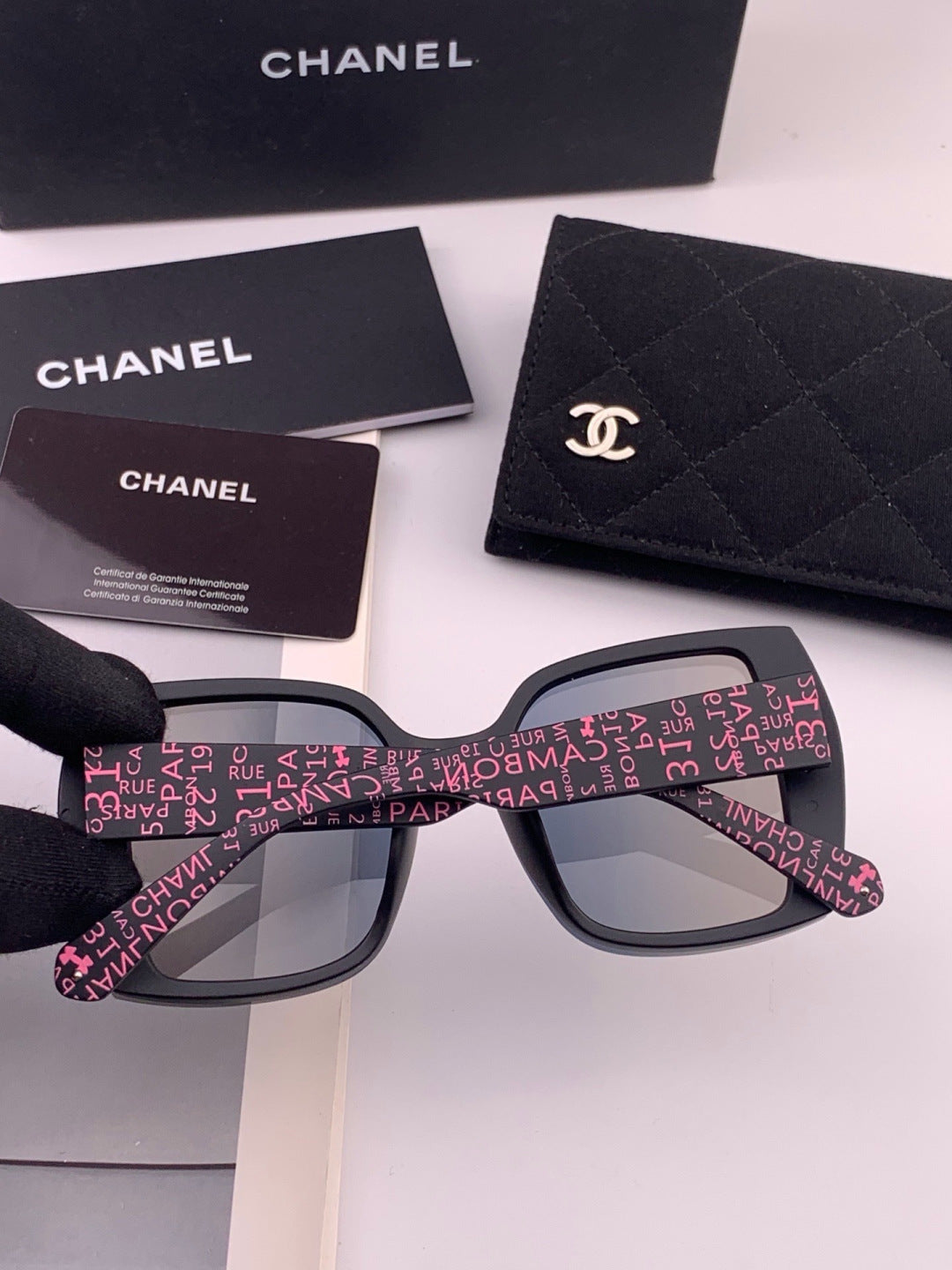 Chanel CH9813 Polarized Square Gold Lens Sunglasses for Women - detail image 5