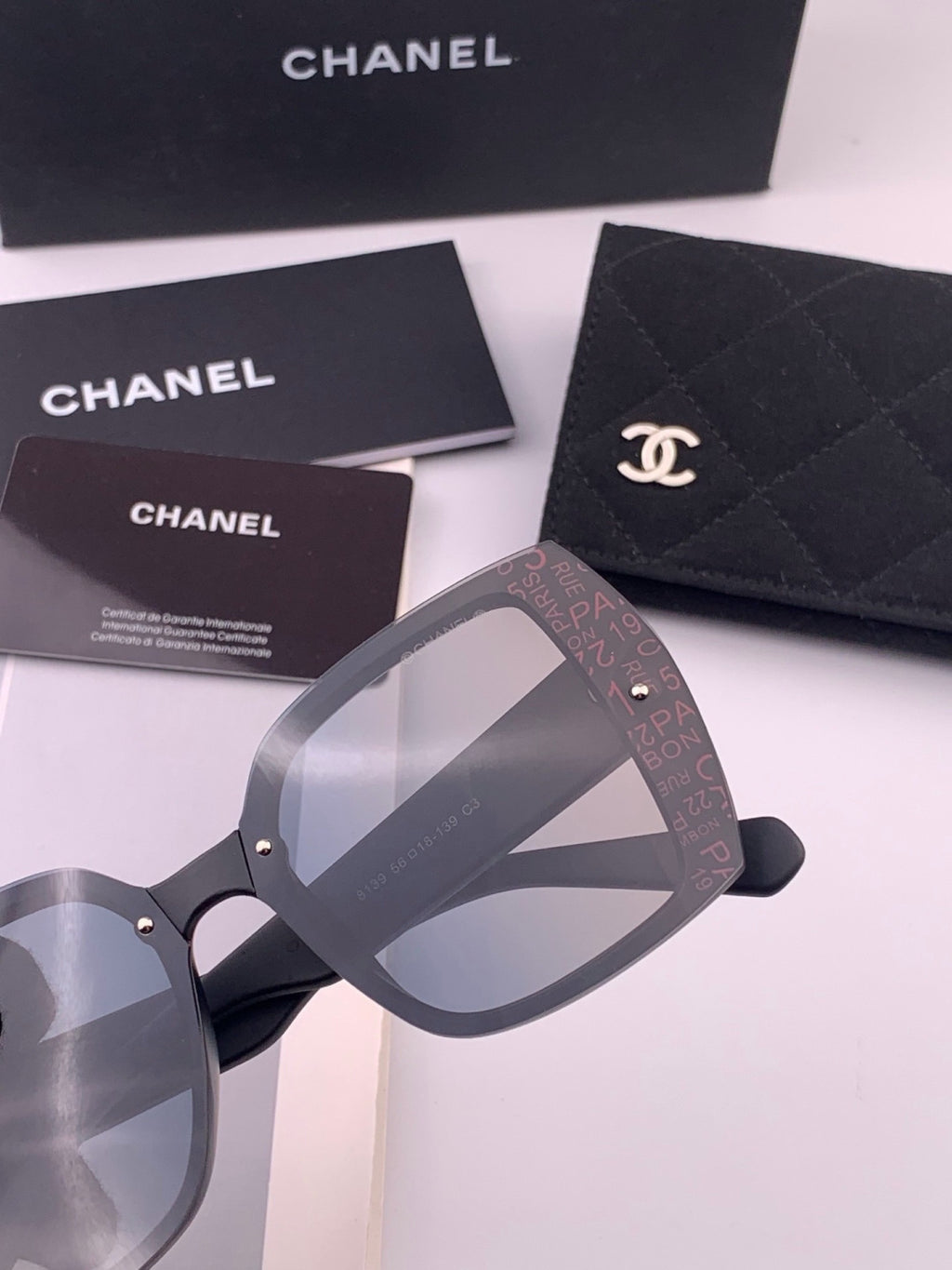 Chanel CH9813 Polarized Square Gold Lens Sunglasses for Women - detail image 4