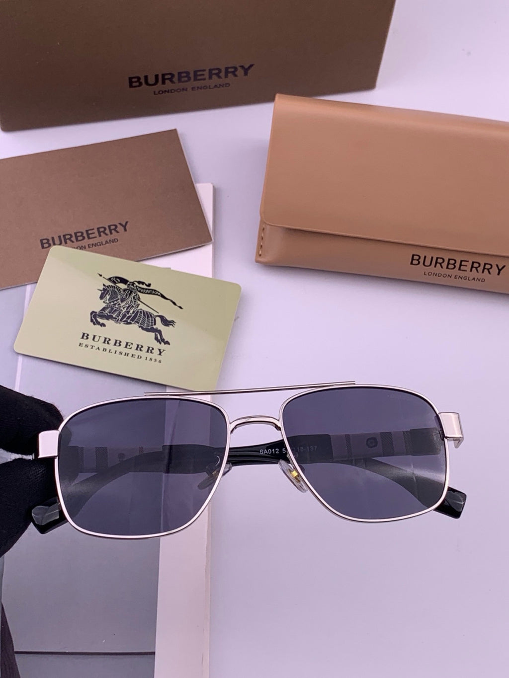 Burberry B201 Aviator Blue Lens Sunglasses for Men
