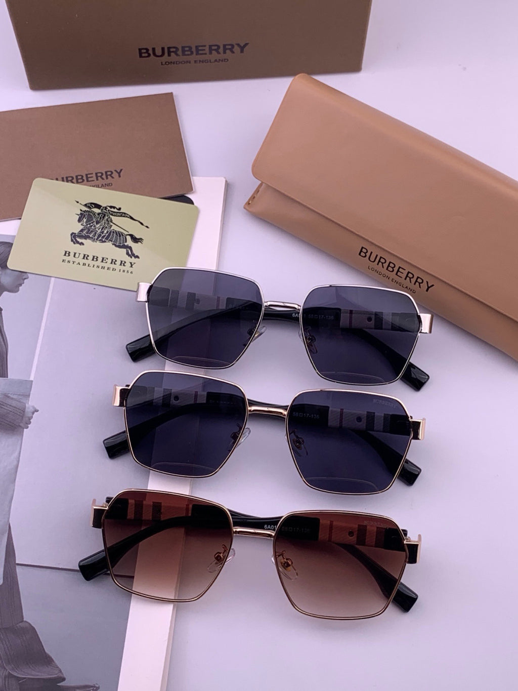 Burberry 101 Aviator Blue Lens Sunglasses for Men - 487479 - detail image 7