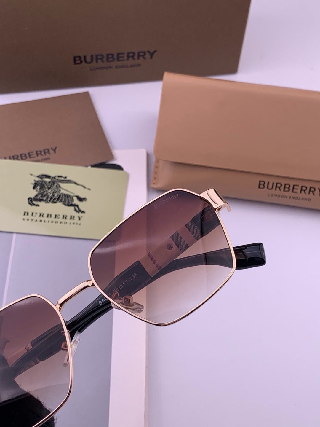 Burberry 101 Aviator Purple Lens Sunglasses for Men - detail image 5