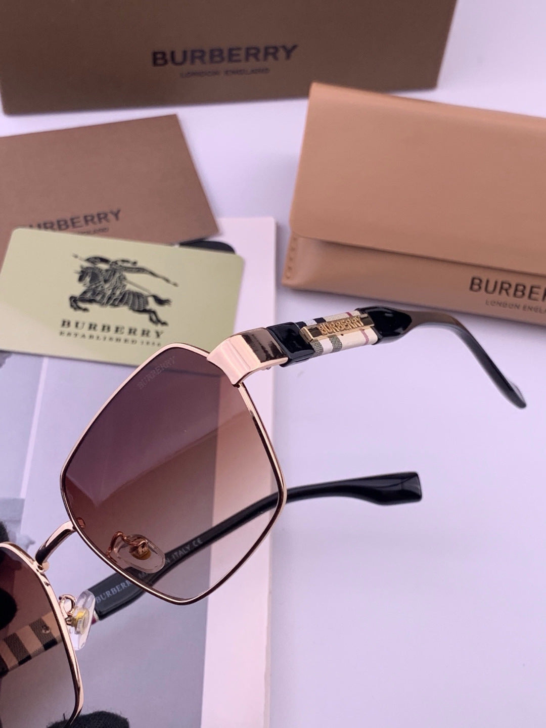 Burberry 101 Aviator Purple Lens Sunglasses for Men - detail image 2