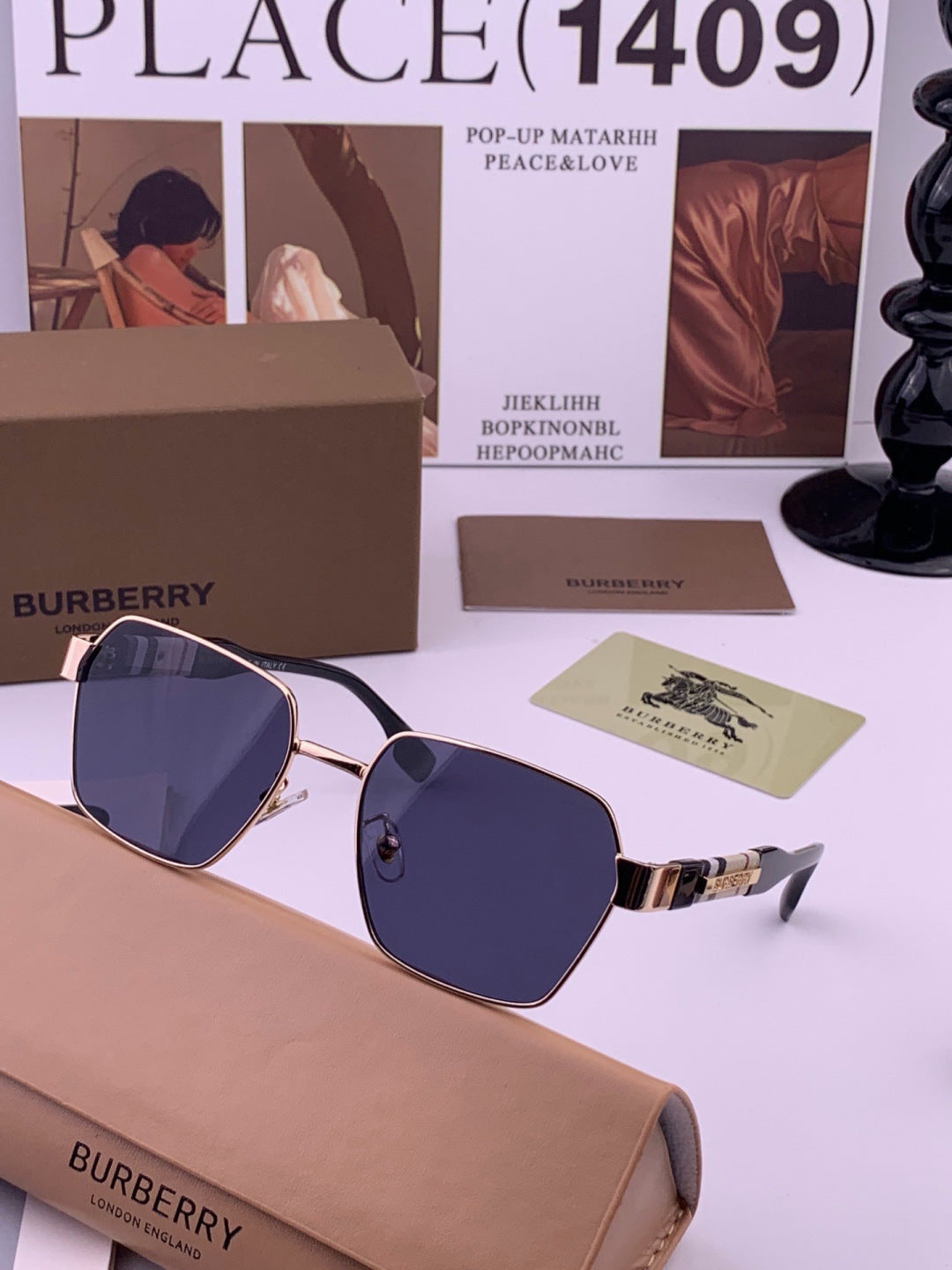 Burberry 101 Aviator Blue Lens Sunglasses for Men