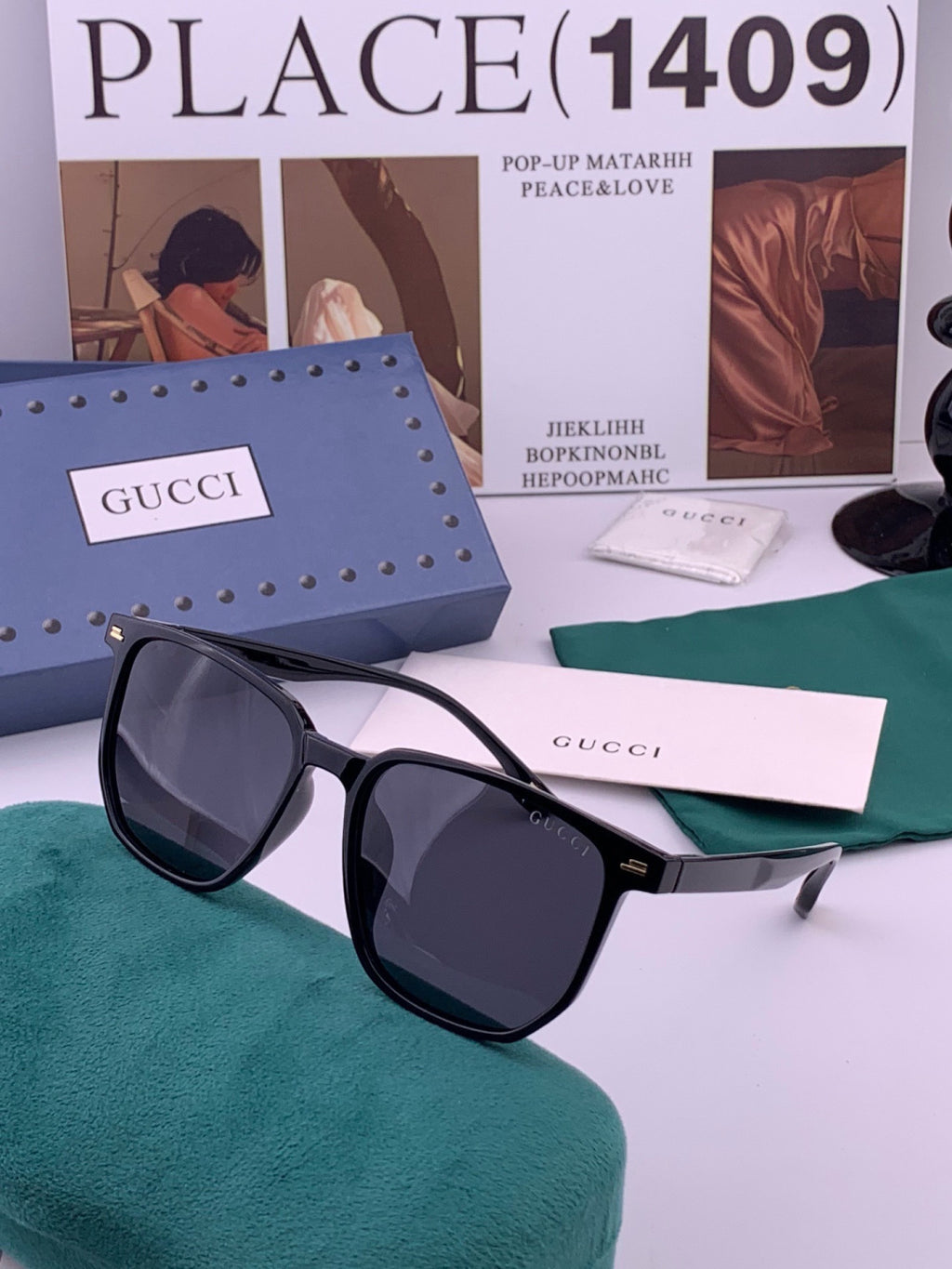 Gucci G82040 Polarized Fashion Black Lens Sunglasses for Women - detail image 2