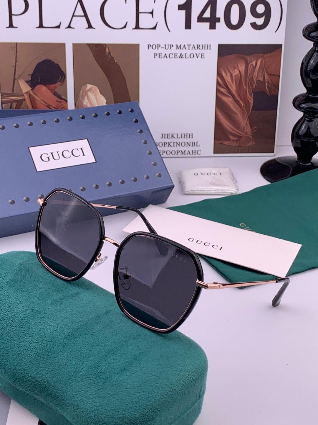 Gucci G8384 Metal Fashion Red Lens Sunglasses for Men & Women - detail image 2