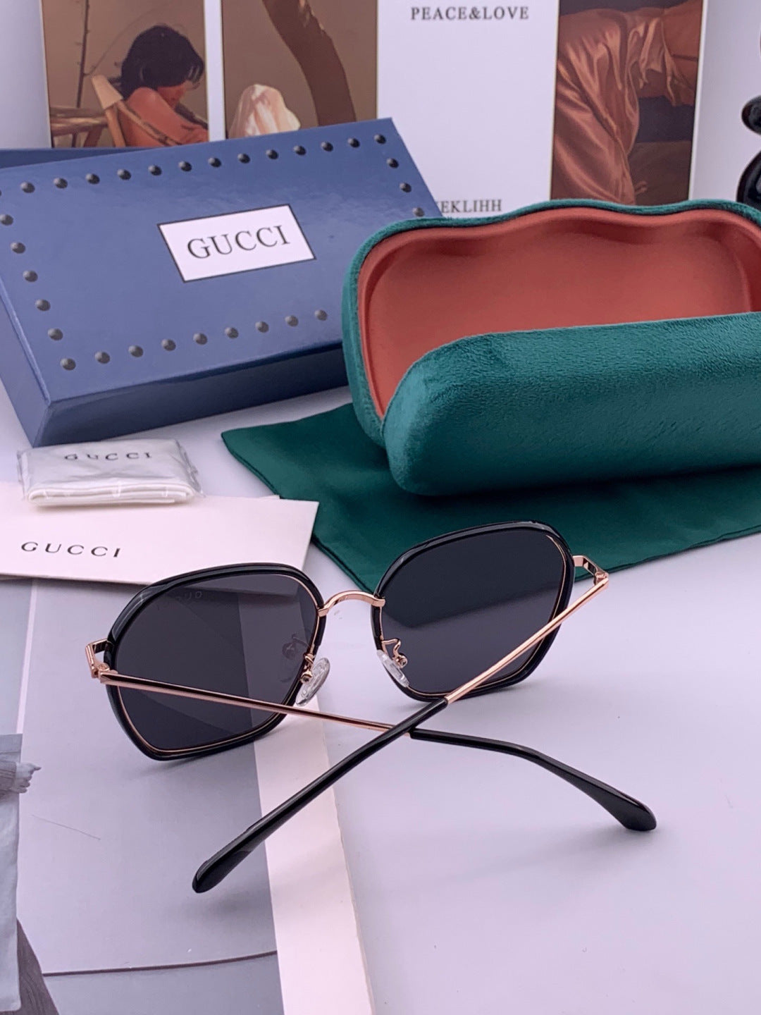 Gucci G8384 Metal Fashion Red Lens Sunglasses for Men & Women - detail image 7