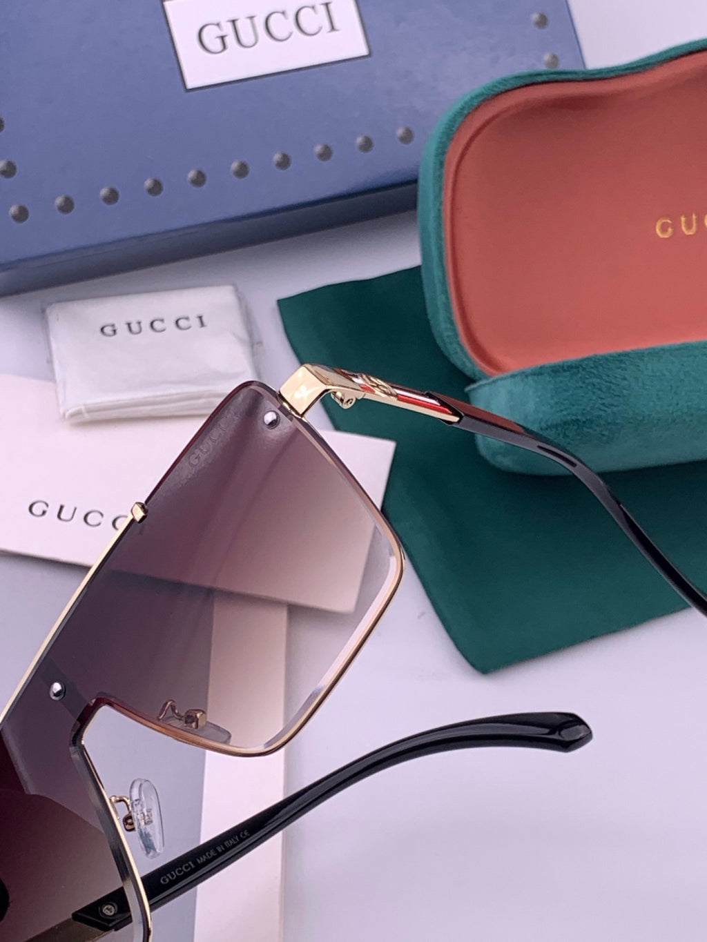 Gucci G51754 Aviator Black Lens Sunglasses for Men & Women - 486486 - detail image 3