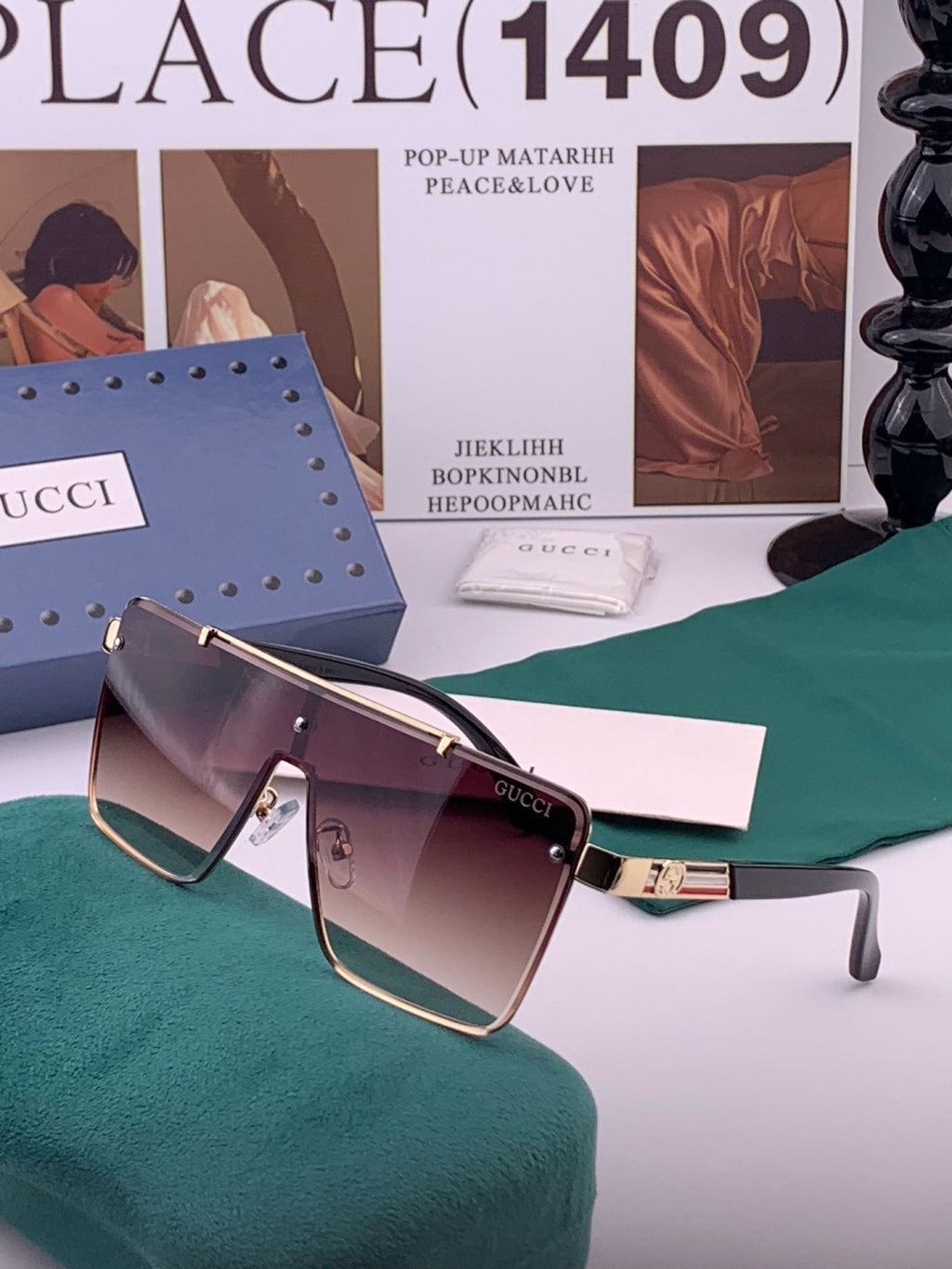 Gucci G51754 Aviator Black Lens Sunglasses for Men & Women - 486486 - detail image 2