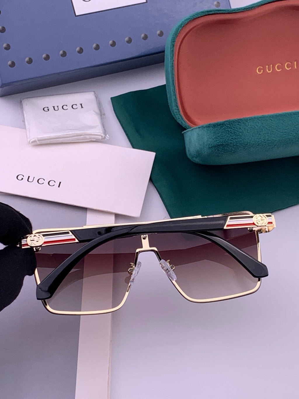 Gucci G51754 Aviator Black Lens Sunglasses for Men & Women - 486486 - detail image 6