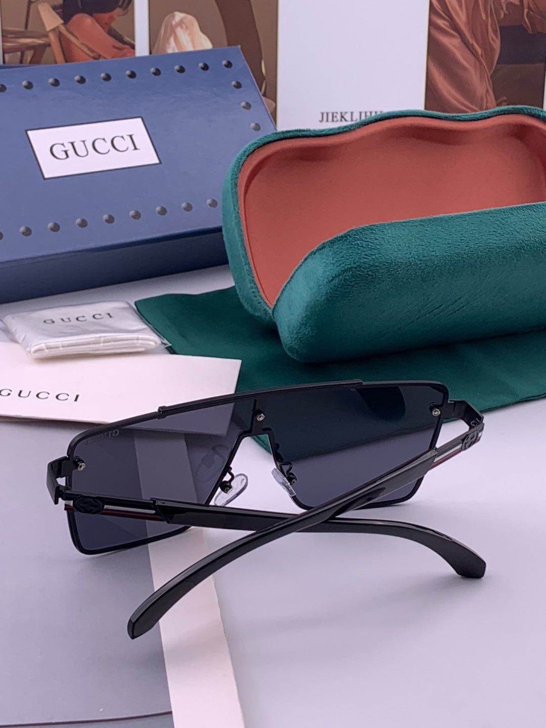 Gucci G51754 Aviator Black Lens Sunglasses for Men & Women - 486488 - detail image 6