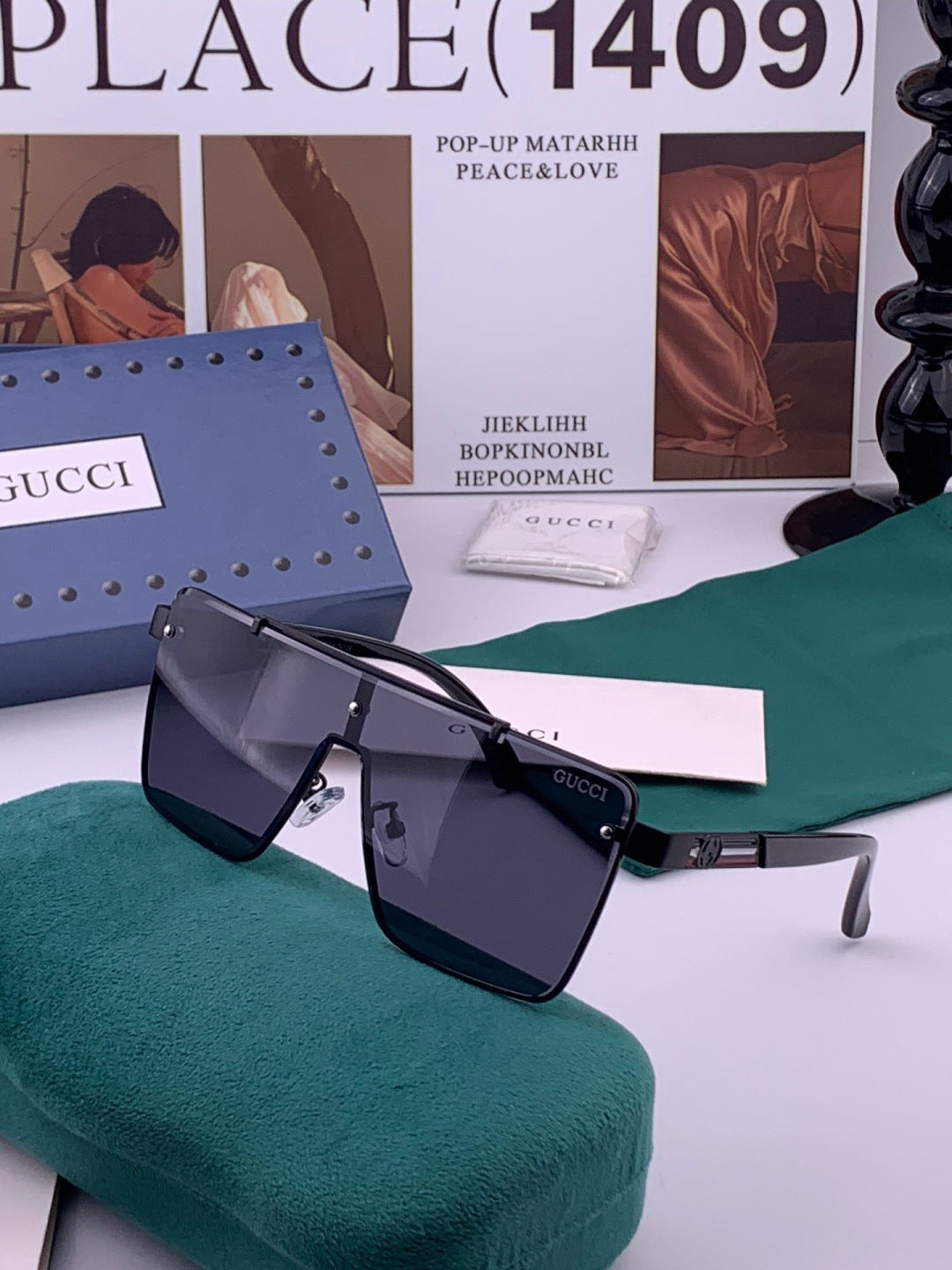 Gucci G51754 Aviator Black Lens Sunglasses for Men & Women - 486488 - detail image 2