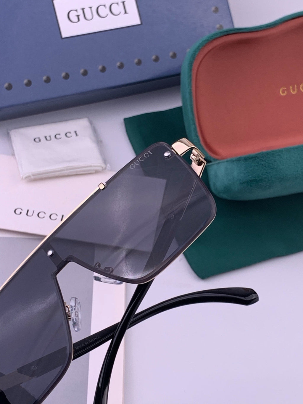 Gucci G51754 Aviator Black Lens Sunglasses for Men & Women - detail image 6