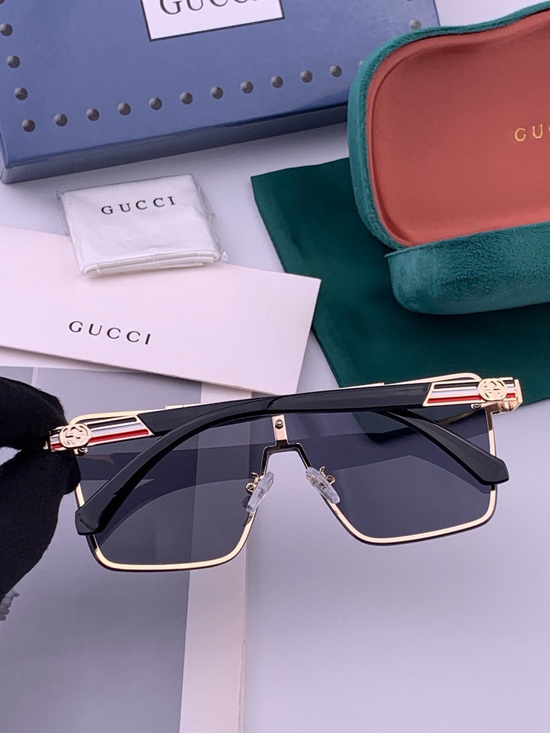 Gucci G51754 Aviator Black Lens Sunglasses for Men & Women - detail image 4