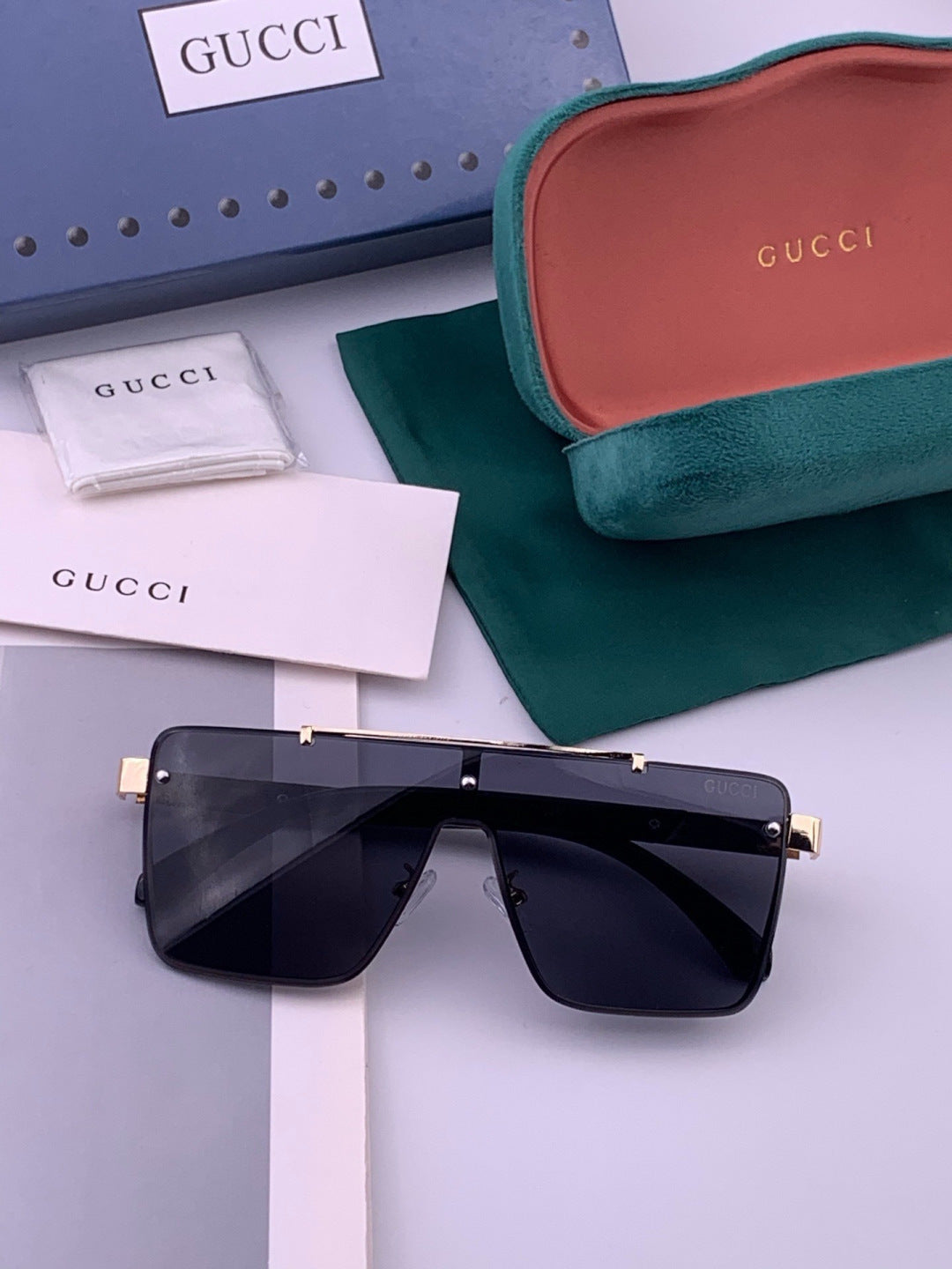 Gucci G51754 Aviator Black Lens Sunglasses for Men & Women - detail image 7