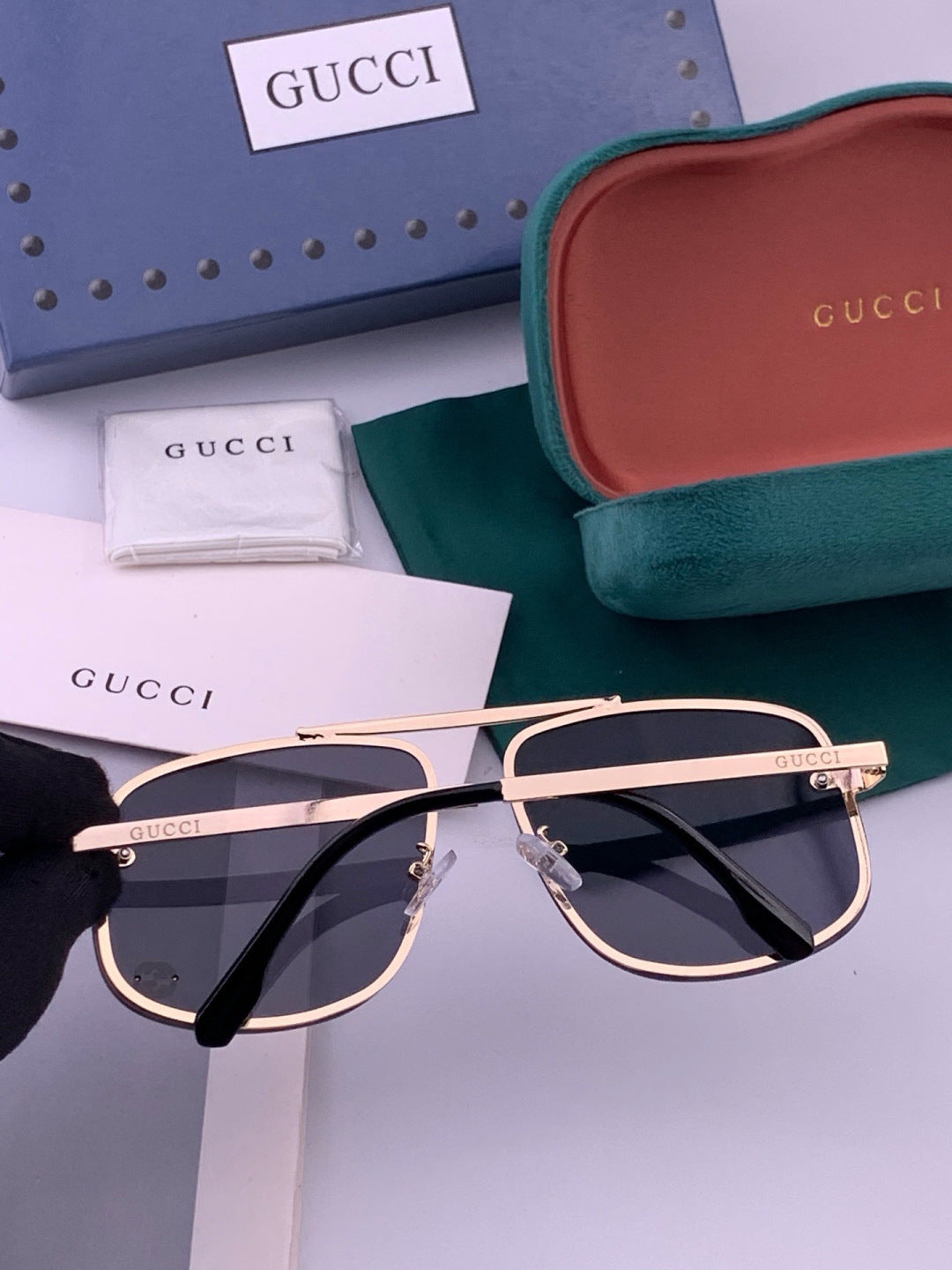 Gucci G41741 Aviator Black Lens Sunglasses for Men & Women - 486490 - detail image 4