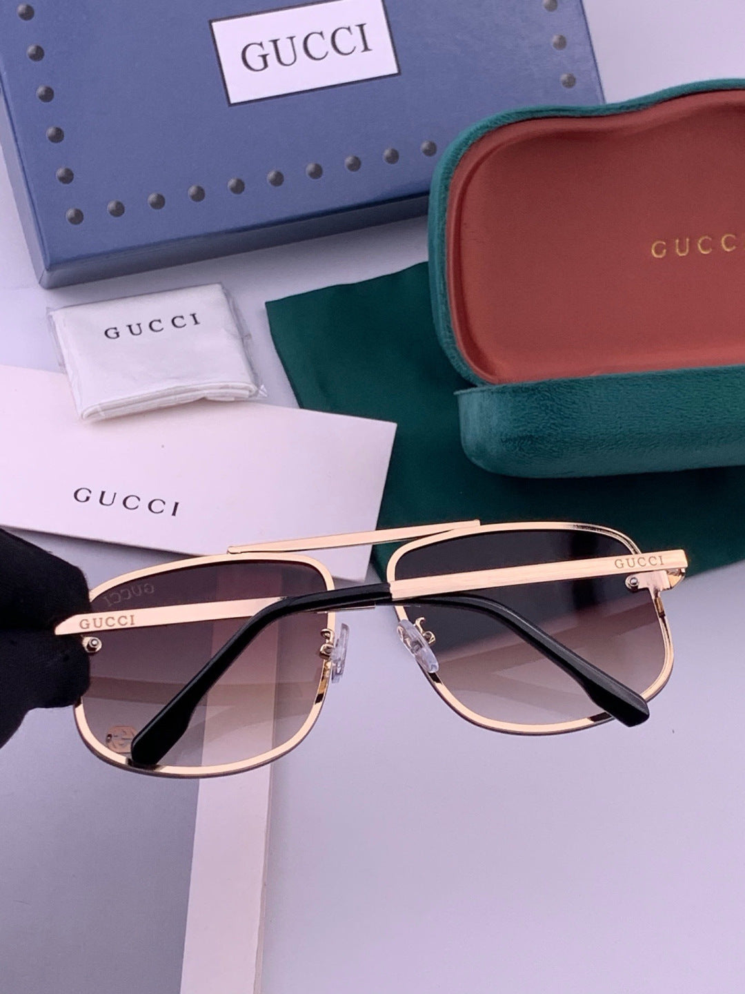 Gucci G41741 Aviator Black Lens Sunglasses for Men & Women - 486491 - detail image 4