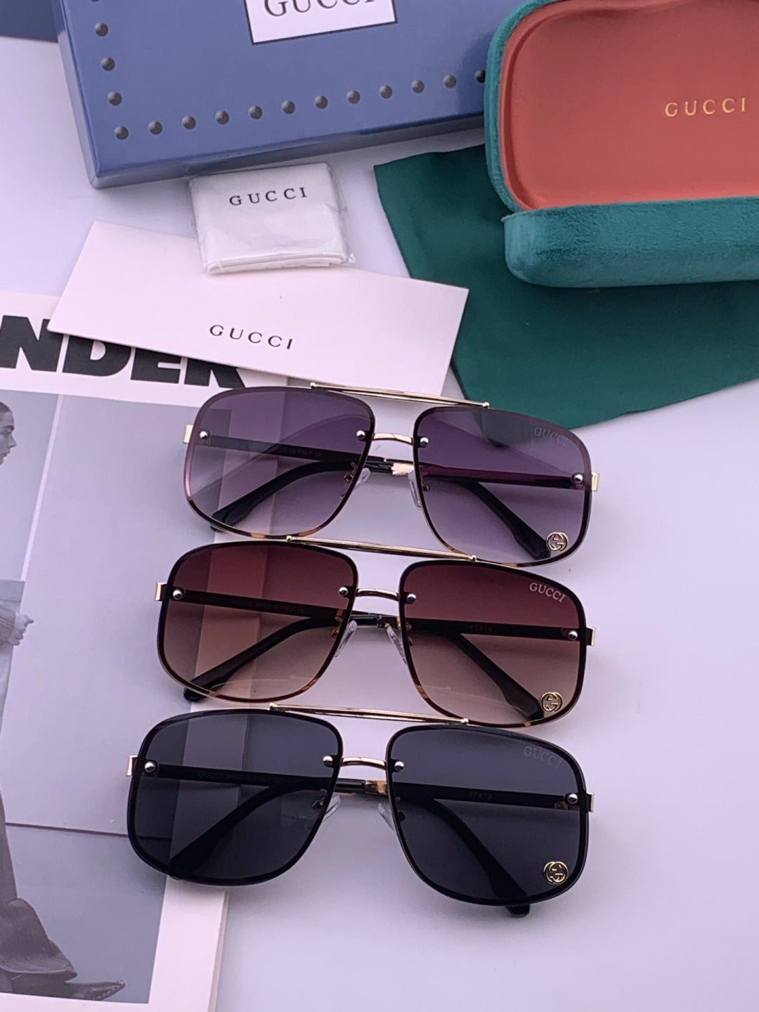 Gucci G41741 Aviator Black Lens Sunglasses for Men & Women - 486491 - detail image 8
