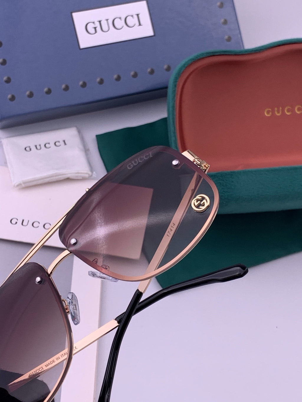 Gucci G41741 Aviator Black Lens Sunglasses for Men & Women - 486491 - detail image 5