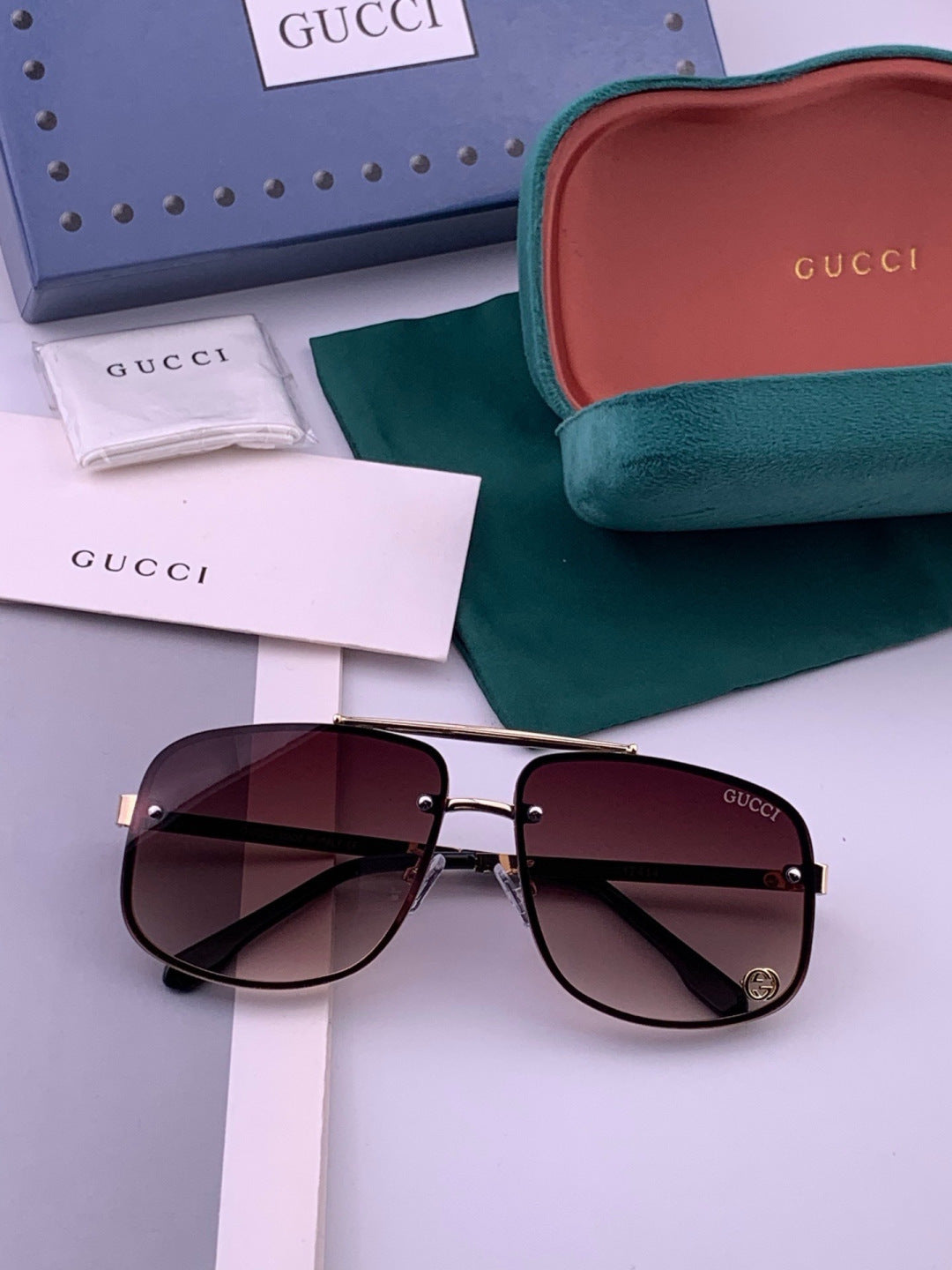 Gucci G41741 Aviator Black Lens Sunglasses for Men & Women - 486491 - detail image 6