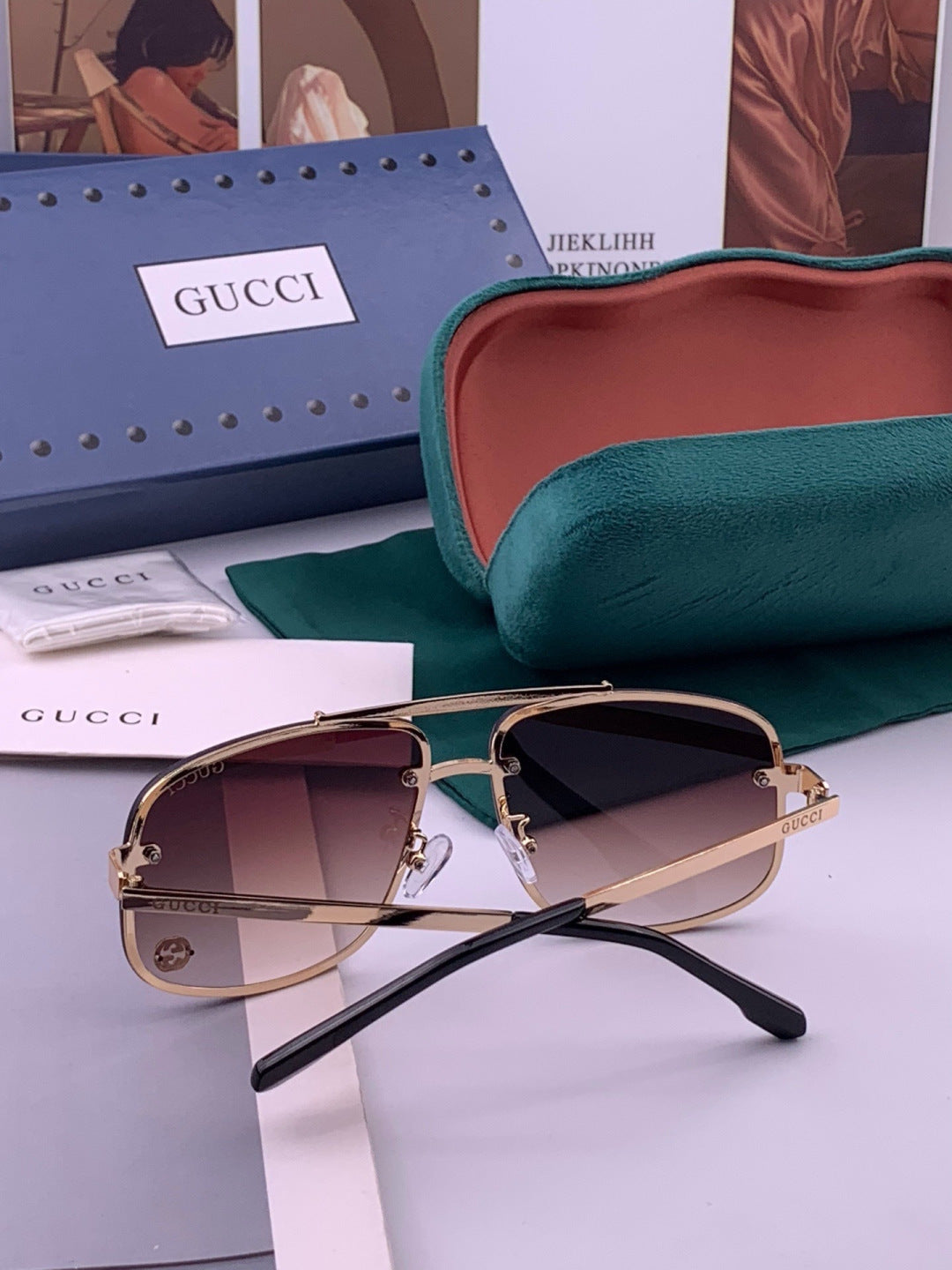 Gucci G41741 Aviator Black Lens Sunglasses for Men & Women - 486491 - detail image 7