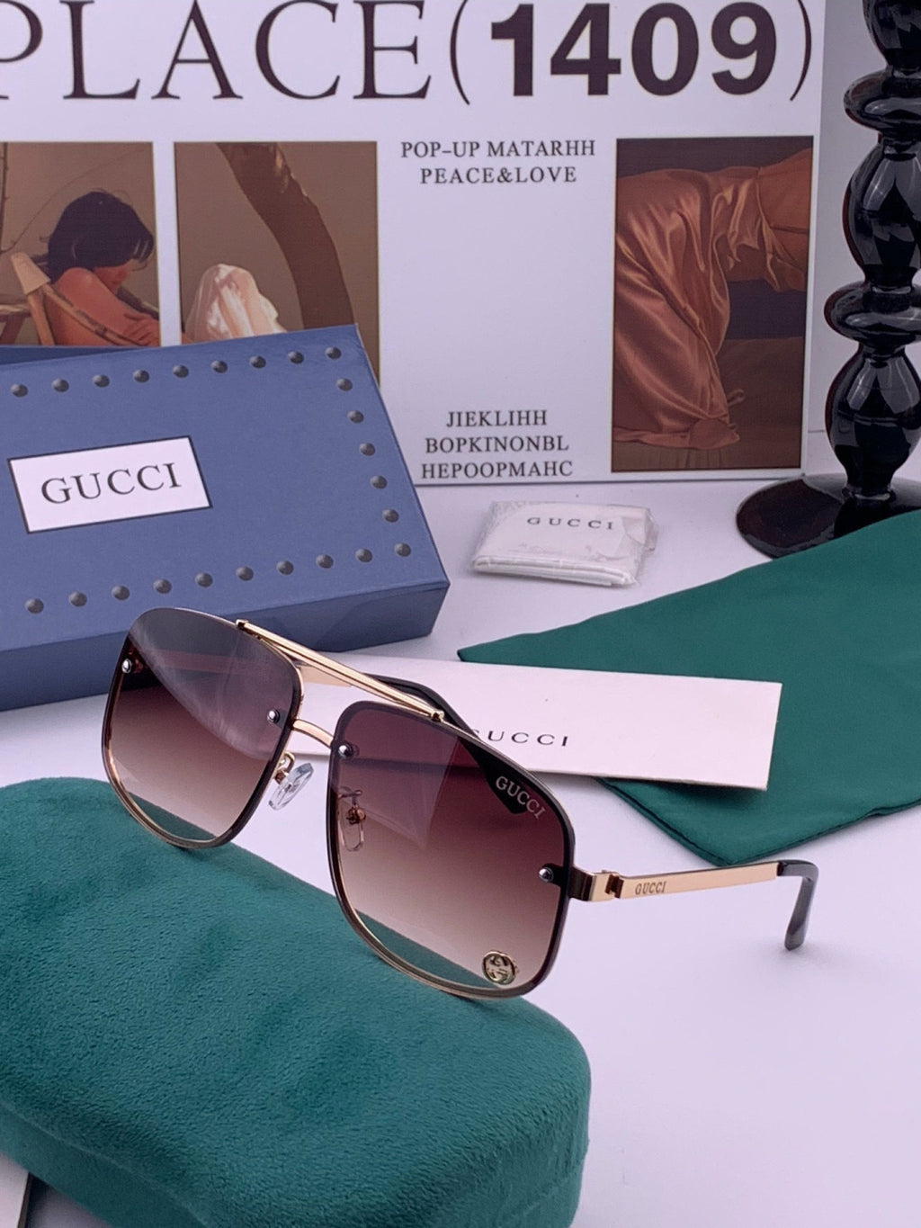 Gucci G41741 Aviator Black Lens Sunglasses for Men & Women - 486491 - detail image 2