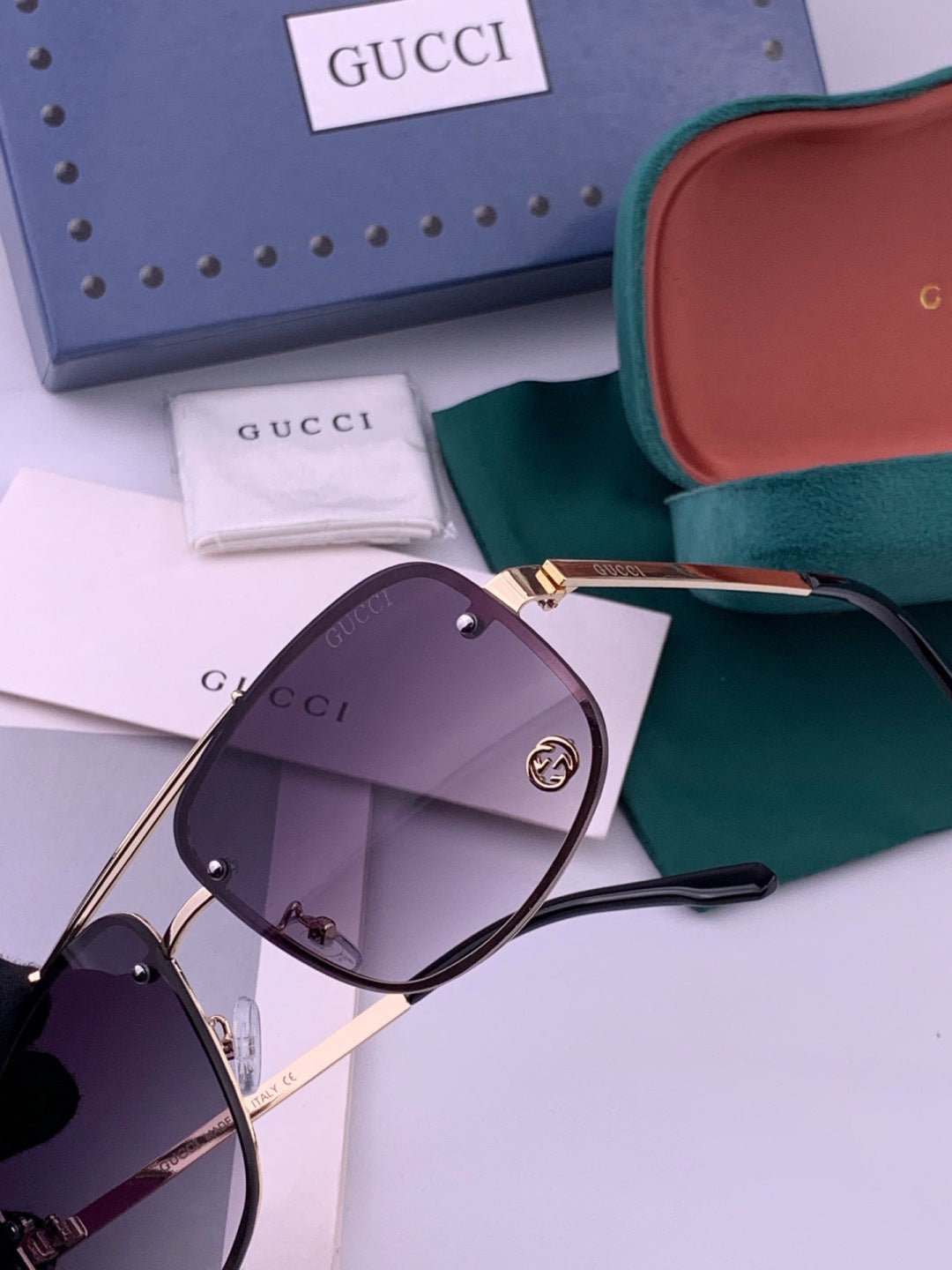 Gucci G41741 Aviator Black Lens Sunglasses for Men & Women - detail image 3