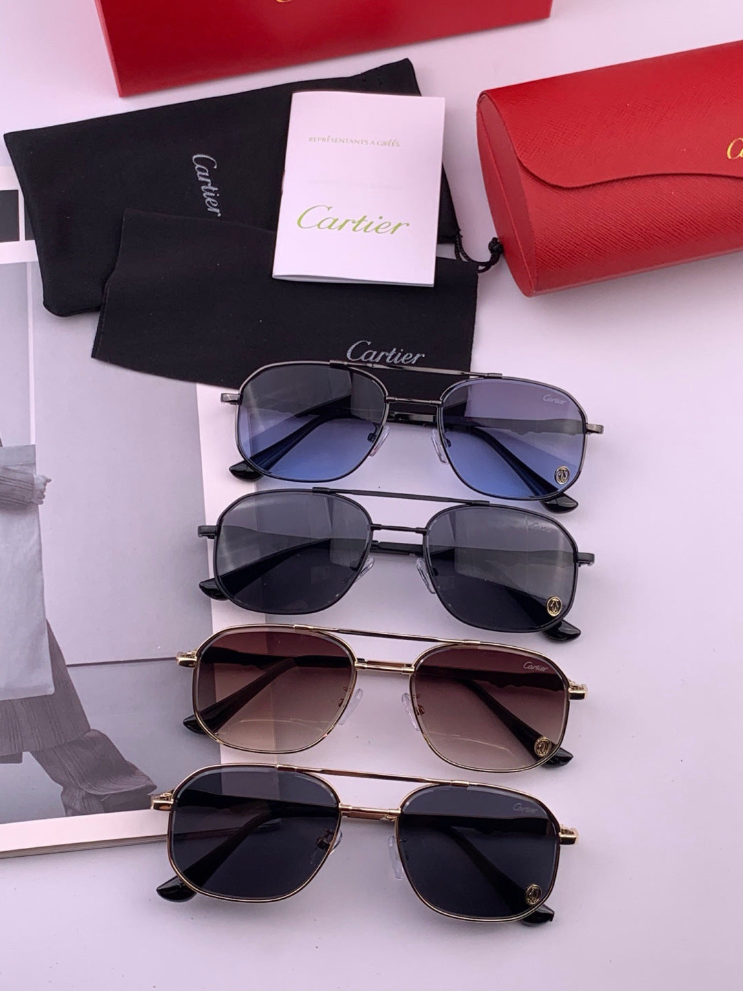 Cartier K61758 Fashion Pink Lens Sunglasses for Men & Women - 487240 - detail image 7